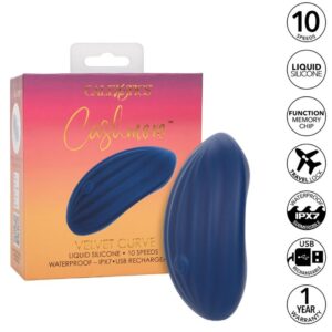 Calexotics-Cashmere Velvet Curve Blu-Silicone, 10 velocità · Vibratori (imaginea 2)