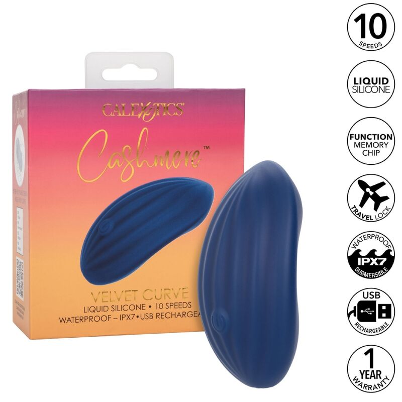Calexotics-Cashmere Velvet Curve Blu-Silicone, 10 velocità 2 Calexotics-Cashmere Velvet Curve Blu-Silicone, 10 velocità · Vibratori (imaginea 2)