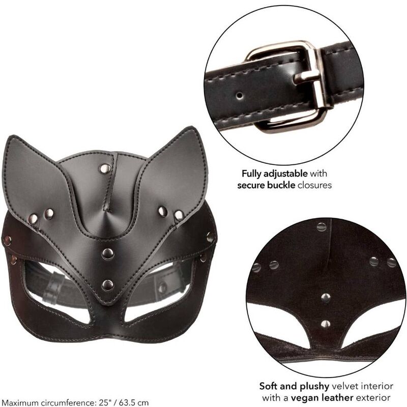 Calexotics-Euphoria Maschera di Gatto-Pelle Ecologica · Bondage & Manette (immagine 3)