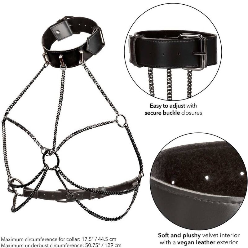 Calexotics-Imbracatura con collana e catene Euphoria Plus Size · Accessori BDSM