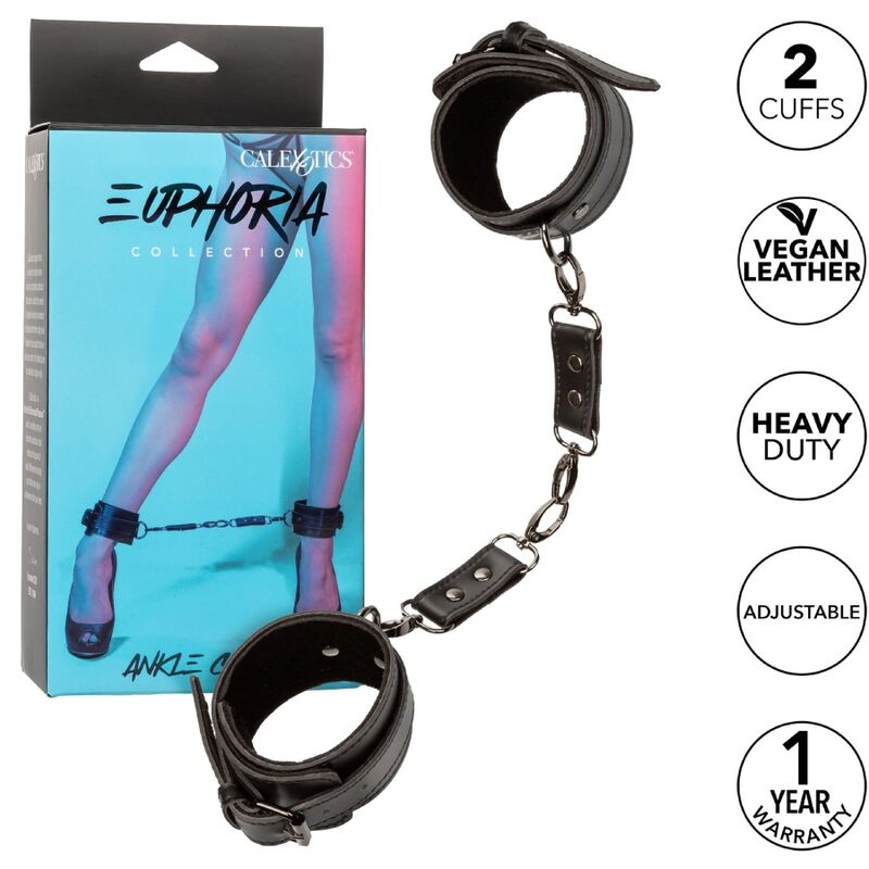 Calexotics-Euphoria Manette per Caviglie-Pelle Ecologica, Rotazione · Bondage & Manette (imaginea 7)