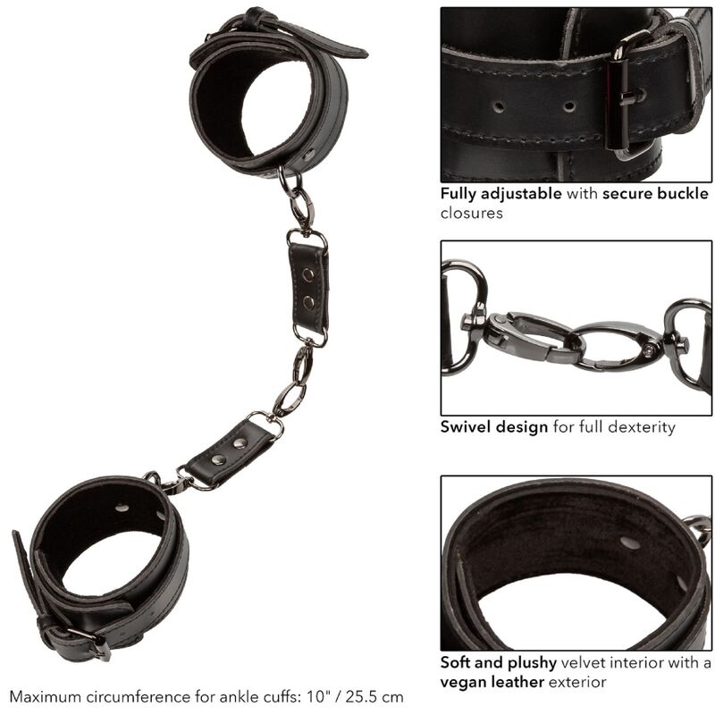 Calexotics-Euphoria Manette per Caviglie-Pelle Ecologica, Rotazione · Bondage & Manette (imaginea 5)
