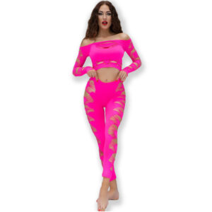 Chilirose Sets-CR-4632 Top e collant Fucsia S/L · Lingerie sexy donna