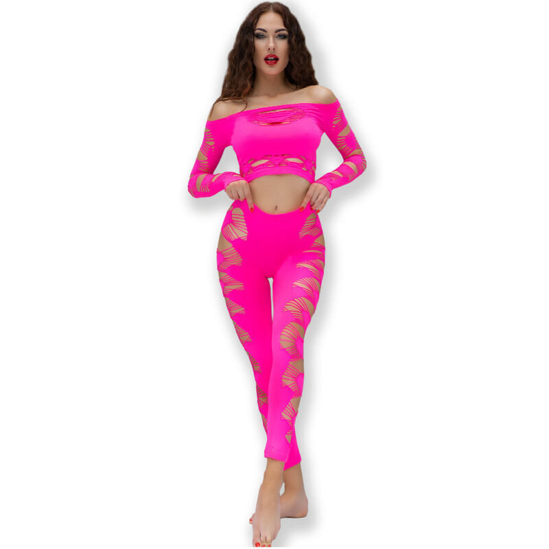Chilirose Sets-CR-4632 Top e collant Fucsia S/L