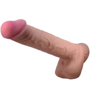 Dildos-Sliding Skin Series Dildo Realistico con Ventosa Marrone 26 cm-TPR
