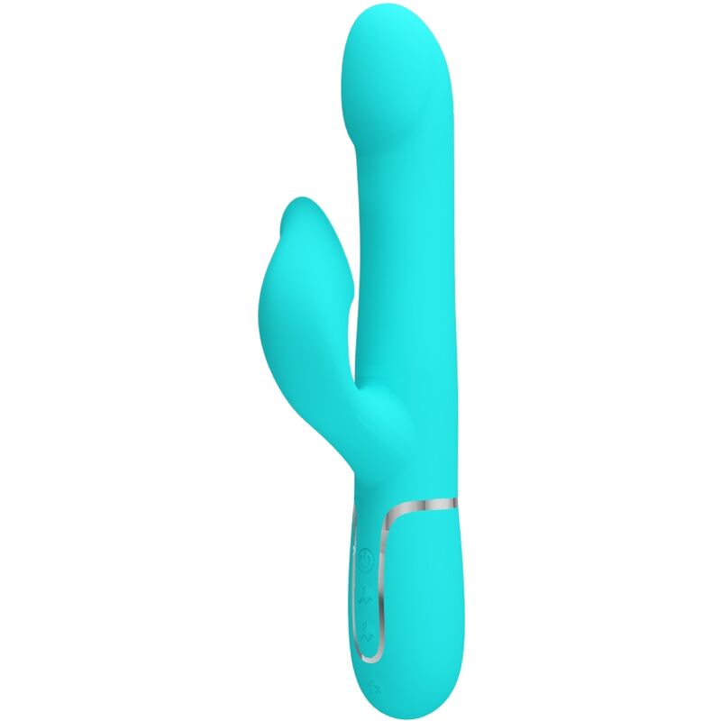 High Tech-Rabbit Vibrator Pearls Aqua Green-Silicone, 7 velocità, USB