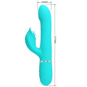High Tech-Rabbit Vibrator Pearls Aqua Green-Silicone, 7 velocità, USB — PRETTY LOVE · Vibratori (imaginea 7)
