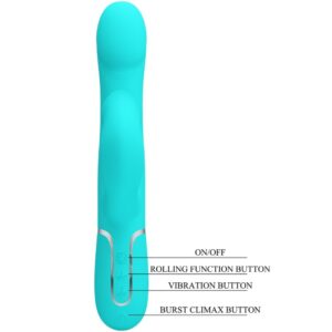 High Tech-Rabbit Vibrator Pearls Aqua Green-Silicone, 7 velocità, USB — PRETTY LOVE · Vibratori (imaginea 8)