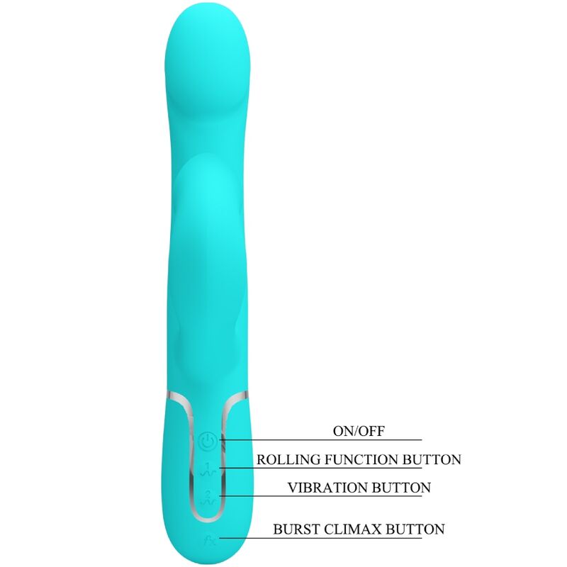 High Tech-Rabbit Vibrator Pearls Aqua Green-Silicone, 7 velocità, USB — PRETTY LOVE · Vibratori (imaginea 8)