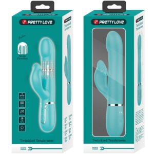 High Tech-Rabbit Vibrator Pearls Aqua Green-Silicone, 7 velocità, USB — PRETTY LOVE · Vibratori (imaginea 10)