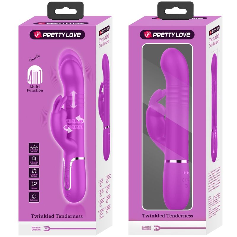 High Tech-Coda Rabbit Vibratore Perle Violet-Silicone, 7 velocità — PRETTY LOVE · Vibratori (immagine 10)