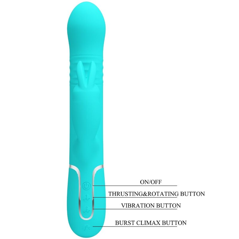 High Tech-Coda Rabbit Vibrator Pearls Aqua Green-Silicone, 3 — PRETTY LOVE · Vibratori (imaginea 8)