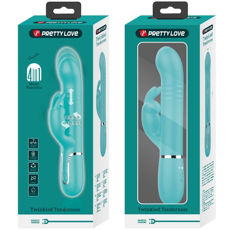 High Tech-Coda Rabbit Vibrator Pearls Aqua Green-Silicone, 3 — PRETTY LOVE · Vibratori (imaginea 10)
