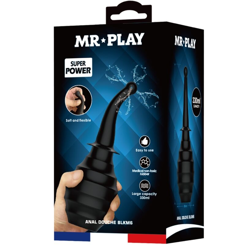 Mr Play-Doccia anale BLKM6 Super Power Nero-ricaricabile, USB · Giocattoli anali (imaginea 4)