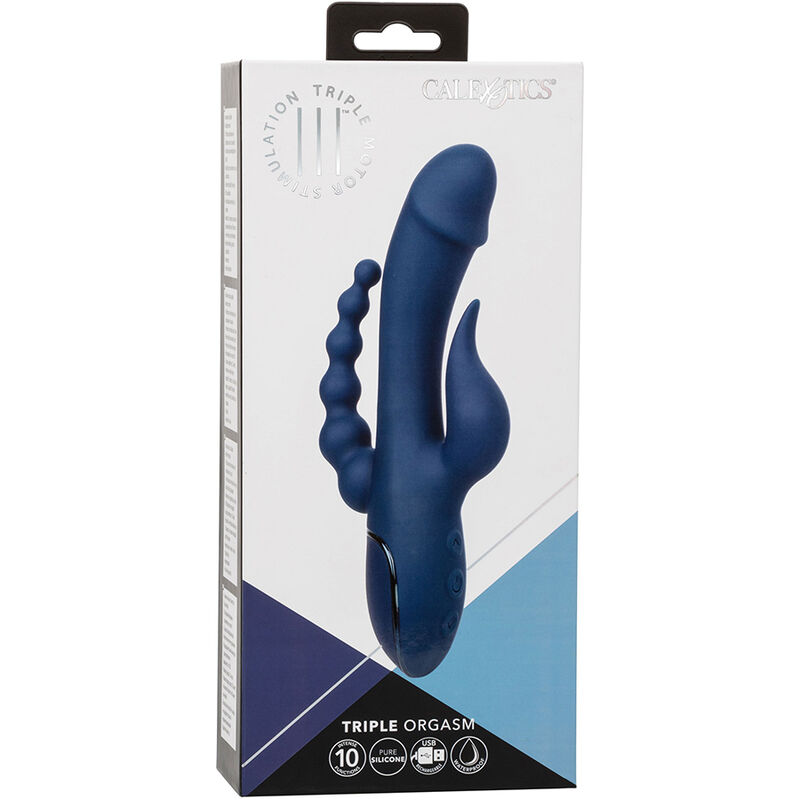 Calexotics-Vibratore Triplo Orgasmo Blu-Silicone, 10 velocità · Vibratori (immagine 9)