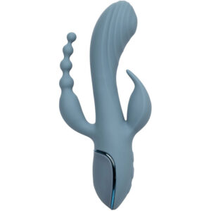Calexotics-Vibratore Tripla Ecstasy Grigio-Silicone, 3 velocità · Vibratori (immagine 9)