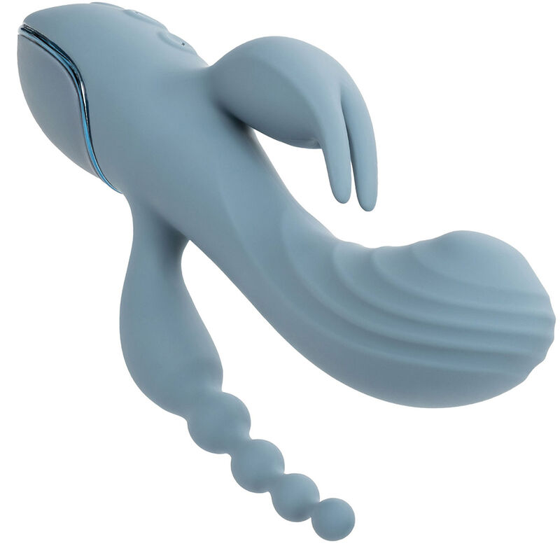 Calexotics-Vibratore Tripla Ecstasy Grigio-Silicone, 3 velocità · Vibratori (immagine 7)