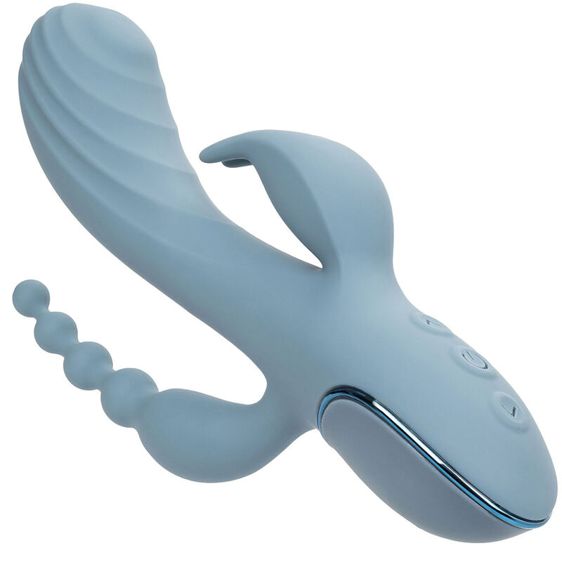 Calexotics-Vibratore Tripla Ecstasy Grigio-Silicone, 3 velocità · Vibratori (immagine 6)