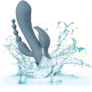 Calexotics-Vibratore Tripla Ecstasy Grigio-Silicone, 3 velocità · Vibratori (immagine 3)
