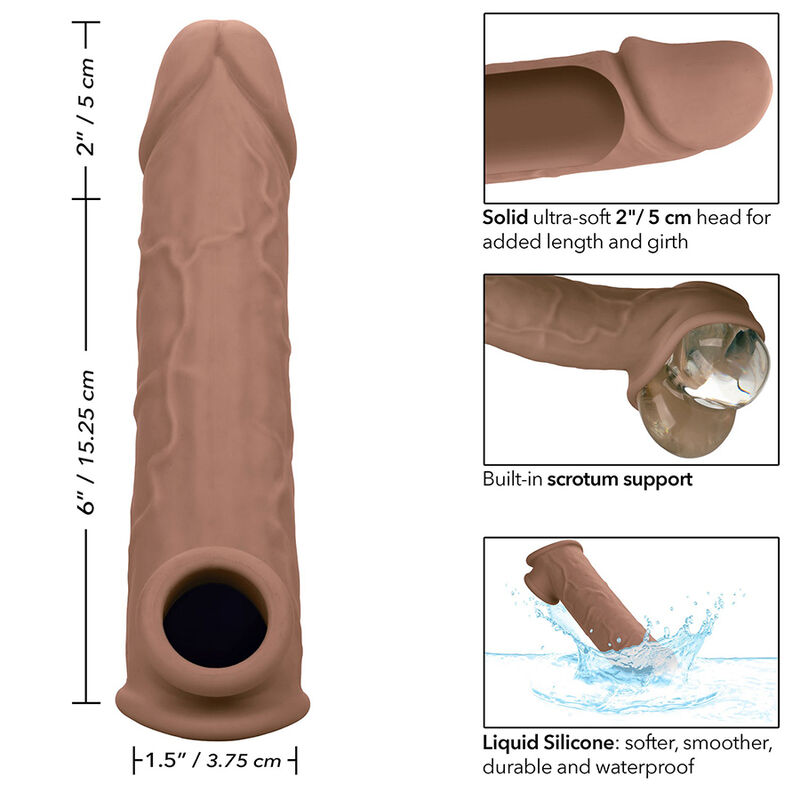Calexotics-Prestazioni Maxx Extension Life-like 8 Marrone-Silicone 2 Calexotics-Prestazioni Maxx Extension Life-like 8 Marrone-Silicone · Anelli & Guaine per pene (imaginea 2)