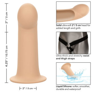 Calexotics-Prestazioni Maxx Estensione con Imbracatura, Ten aperto-Silicone · Anelli & Guaine per pene (immagine 10)