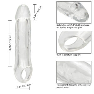 Calexotics-Prestazioni Maxx Clear Extension 6,5 Trasparente · Anelli & Guaine per pene (immagine 6)