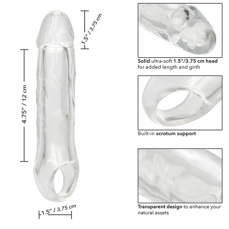 Calexotics-Prestazioni Maxx Clear Extension 6,5 Trasparente · Anelli & Guaine per pene (immagine 6)