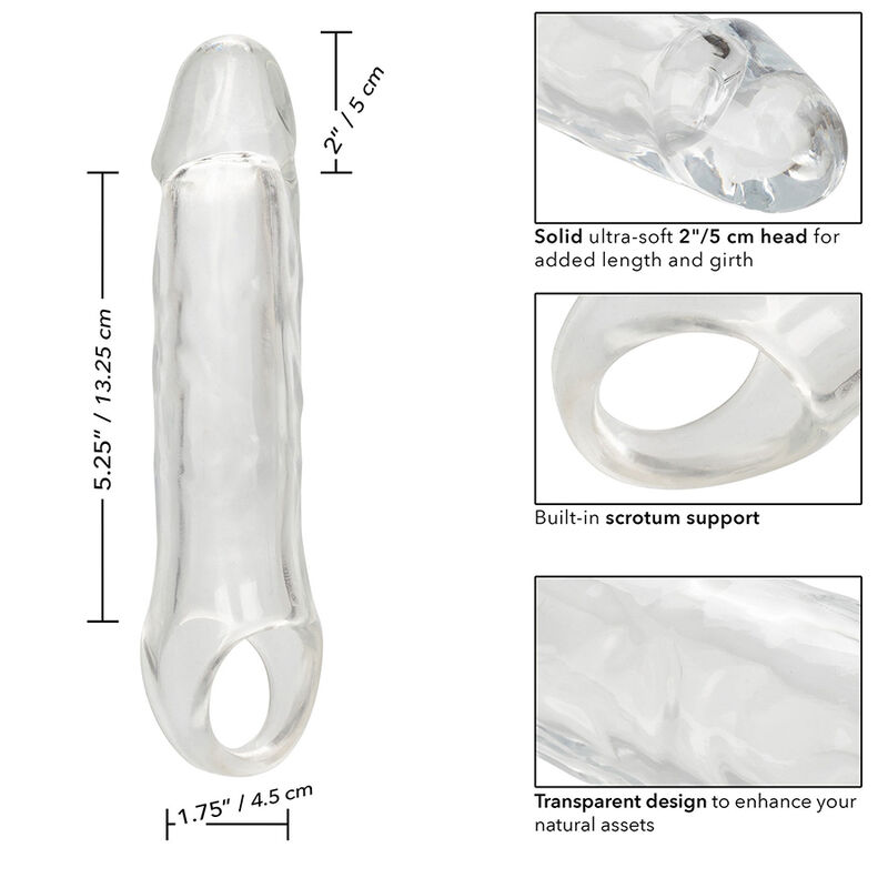 Calexotics-Prestazioni Maxx Clear Extension 7,5 Trasparente · Anelli & Guaine per pene (immagine 6)