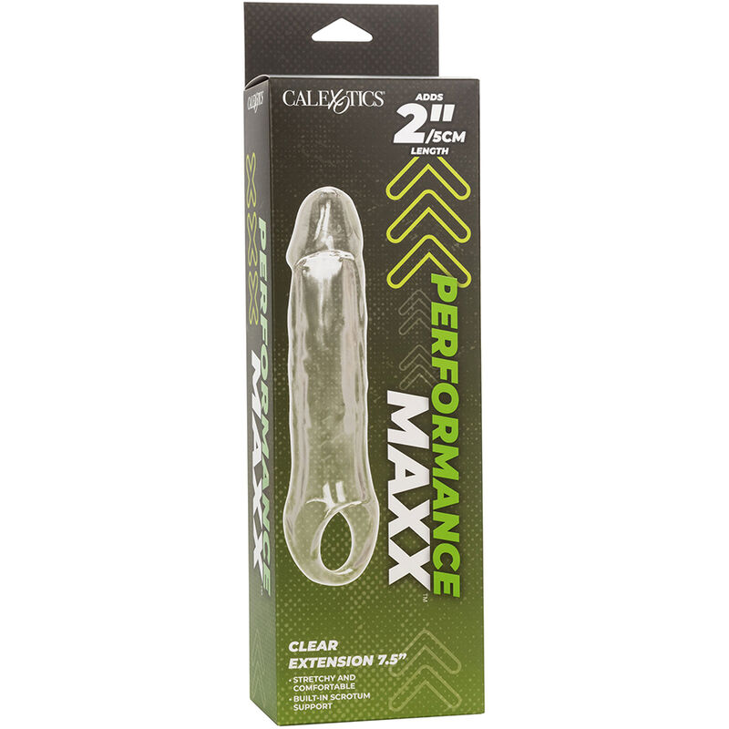 Calexotics-Prestazioni Maxx Clear Extension 7,5 Trasparente · Anelli & Guaine per pene (immagine 2)