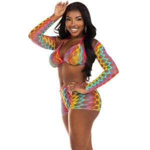 Leg Avenue Sets-Set di tre pezzi multicolore · Lingerie sexy donna (imaginea 2)