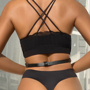 Subblime Fetish-Imbracatura per petto in pelle con catene Nero One · Accessori lingerie (immagine 6)