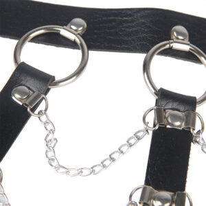 Subblime Fetish-Imbracatura per petto in pelle con catene Nero One · Accessori lingerie (immagine 4)