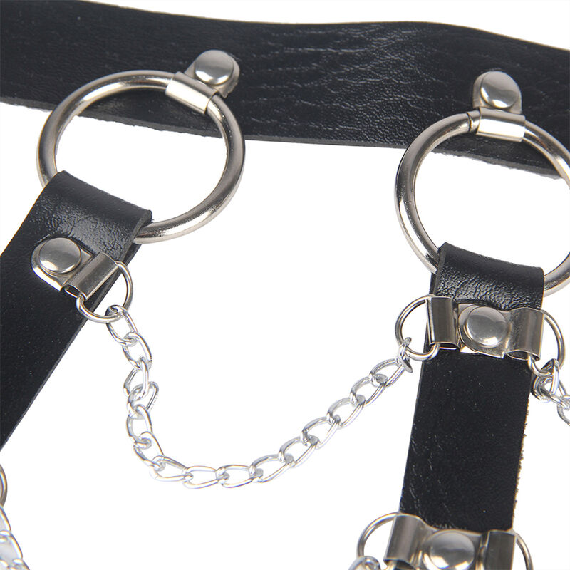 Subblime Fetish-Imbracatura per petto in pelle con catene Nero One · Accessori lingerie (immagine 4)