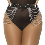 Subblime Fetish-Cinturino in pelle con catena Nera One Size · Accessori lingerie
