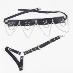 Subblime Fetish-Imbracatura per cintura e giubbotti con anelli e catena 18 Subblime Fetish-Imbracatura per cintura e giubbotti con anelli e catena · Accessori lingerie (imaginea 8)