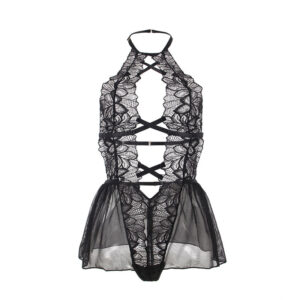 Subblime-Teddy Halter Collo Indietro Nudo Pizzo Nero · Lingerie sexy donna (immagine 10)