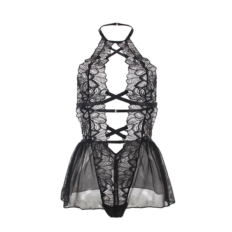 Subblime-Teddy Halter Collo Indietro Nudo Pizzo Nero · Lingerie sexy donna (immagine 10)