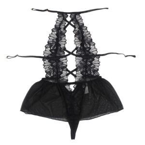 Subblime-Teddy Halter Collo Indietro Nudo Pizzo Nero · Lingerie sexy donna (immagine 8)