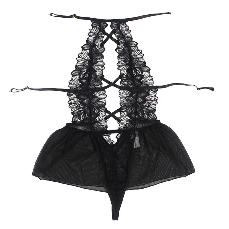 Subblime-Teddy Halter Collo Indietro Nudo Pizzo Nero · Lingerie sexy donna (immagine 8)