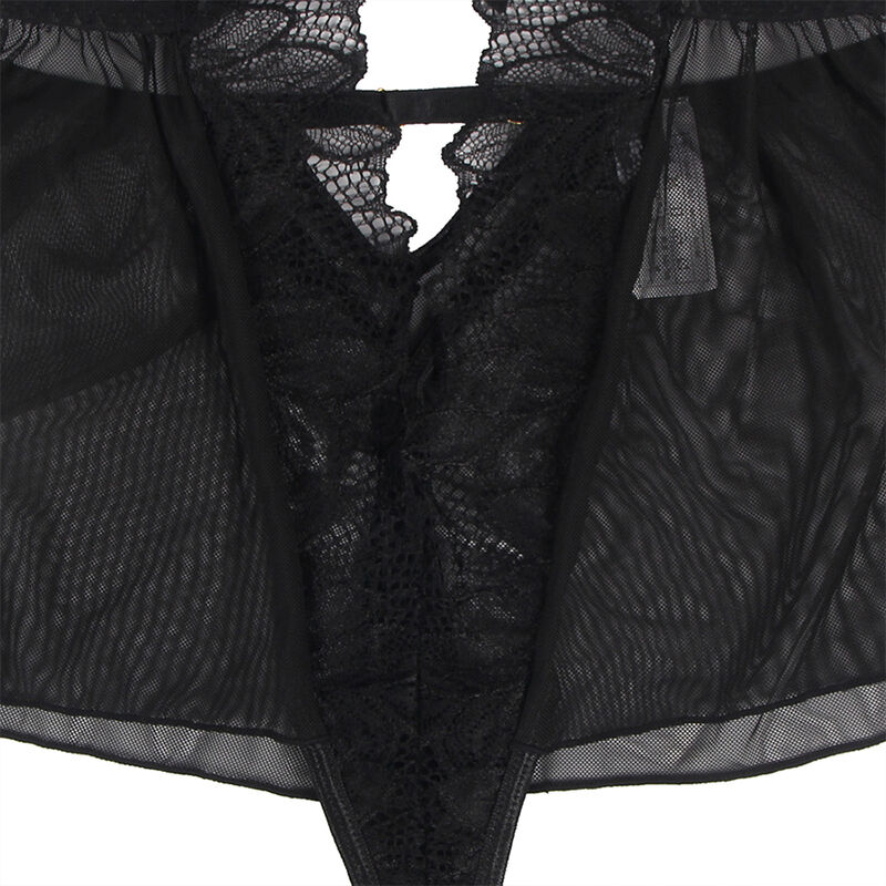 Subblime-Teddy Halter Collo Indietro Nudo Pizzo Nero · Lingerie sexy donna (immagine 7)