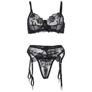 Subblime-Set 3 Pezzi Reggiseno, Tanga e Giarrettiera con Stampa · Lingerie sexy donna (immagine 7)