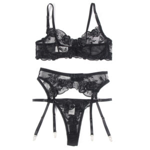 Subblime-Set 3 Pezzi Reggiseno, Tanga e Giarrettiera con Stampa · Lingerie sexy donna (immagine 6)