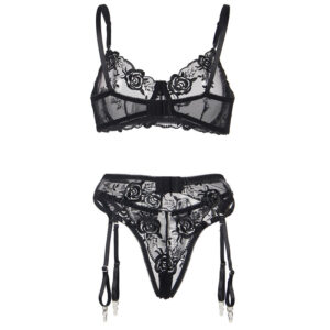 Subblime-Set 3 Pezzi Reggiseno, Tanga e Giarrettiera con Stampa · Lingerie sexy donna (immagine 8)