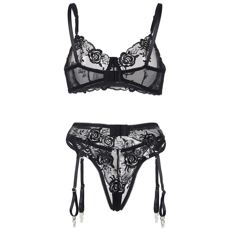 Subblime-Set 3 Pezzi Reggiseno, Tanga e Giarrettiera con Stampa · Lingerie sexy donna (immagine 8)