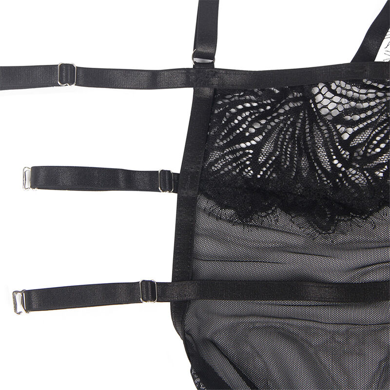 Subblime-Babydoll con bretelle regolabili in pizzo Nero · Lingerie sexy donna (imaginea 10)