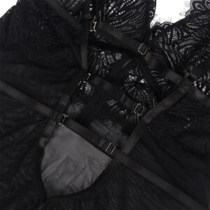 Subblime-Babydoll con bretelle regolabili in pizzo Nero · Lingerie sexy donna (imaginea 2)