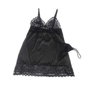 Subblime-Babydoll con stampa floreale sul petto Nero · Lingerie sexy donna (imaginea 4)
