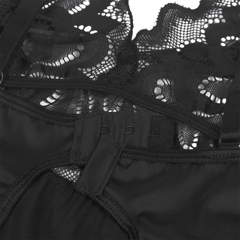 Subblime-Babydoll con stampa floreale sul petto Nero · Lingerie sexy donna (imaginea 8)
