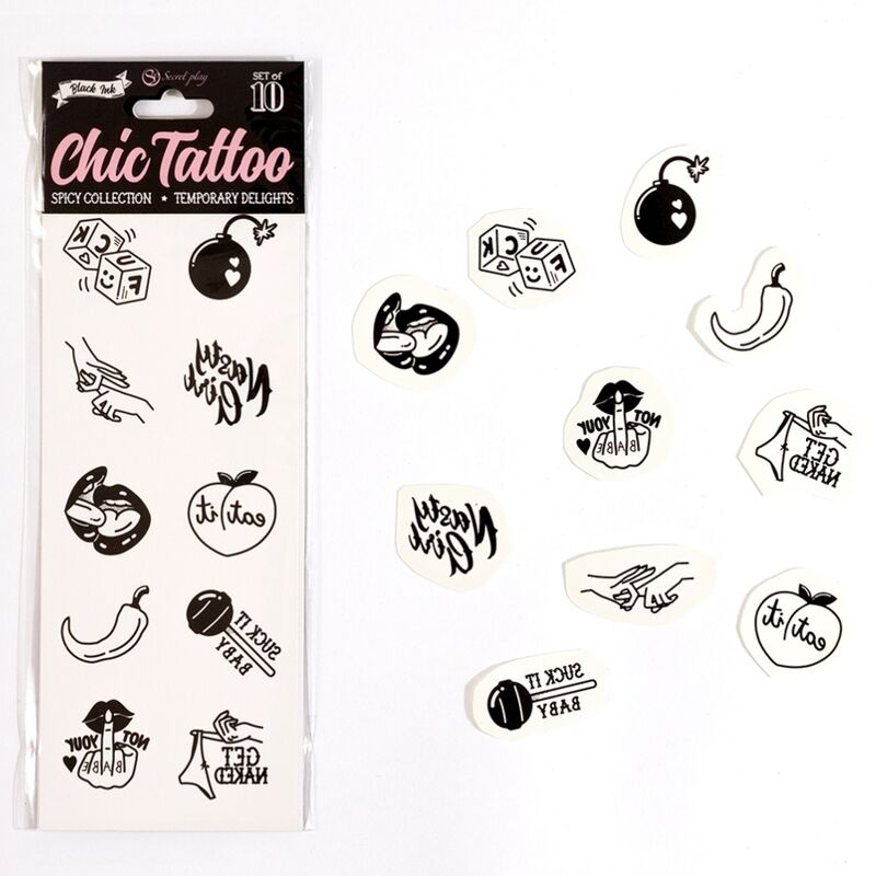 Secretplay-Set di 10 Tatuaggi Temporanei Spicy Collection 1 Secretplay-Set di 10 Tatuaggi Temporanei Spicy Collection · Articoli divertenti