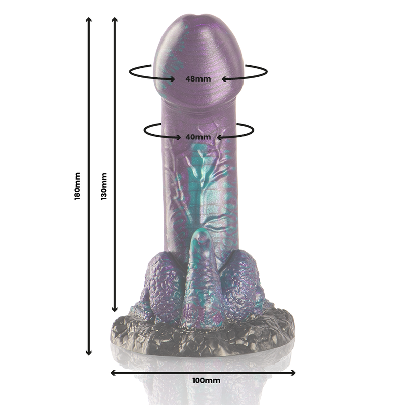 Epic-Basilisk Dildo Doppio con Squame, Piccole Dimensioni-Silicone · Dildo & Stimolatori (immagine 3)
